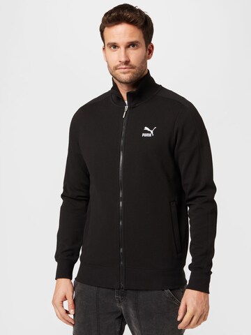 PUMA Sweat jacket 'T7' in Black: front