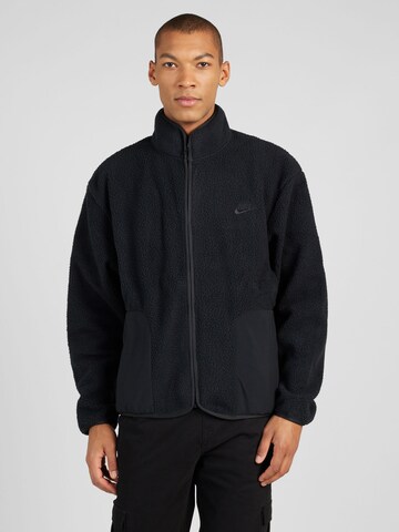 Nike Sportswear Fleece jas 'CLUB' in Zwart: voorkant