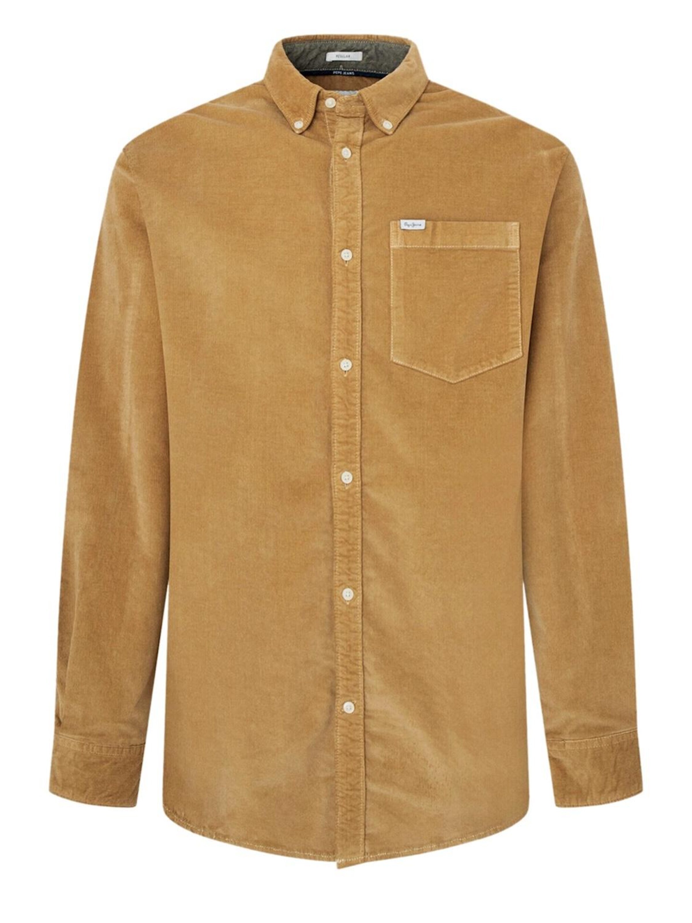Pepe Regular Fit Hemd 'Coleford Mixing'‌‌‌‌‌‌‌ in Beige: Vorderseite