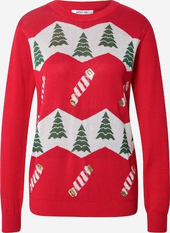 ABOUT YOU Sweater 'Vicky Christmas' in Red: front