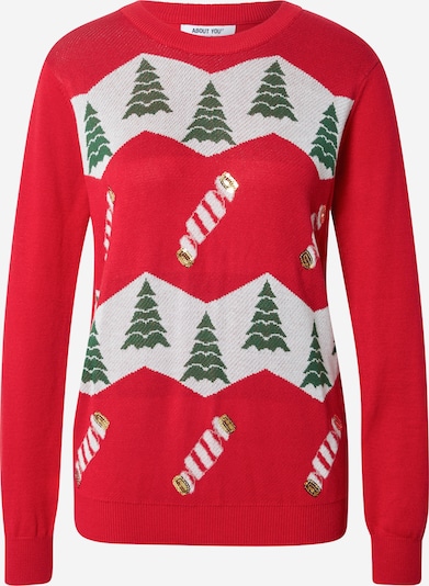 ABOUT YOU Pullover 'Vicky Christmas' em vermelho, Vista do produto