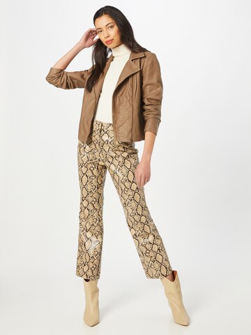 Cream Between-Season Jacket 'Rabia' in Brown