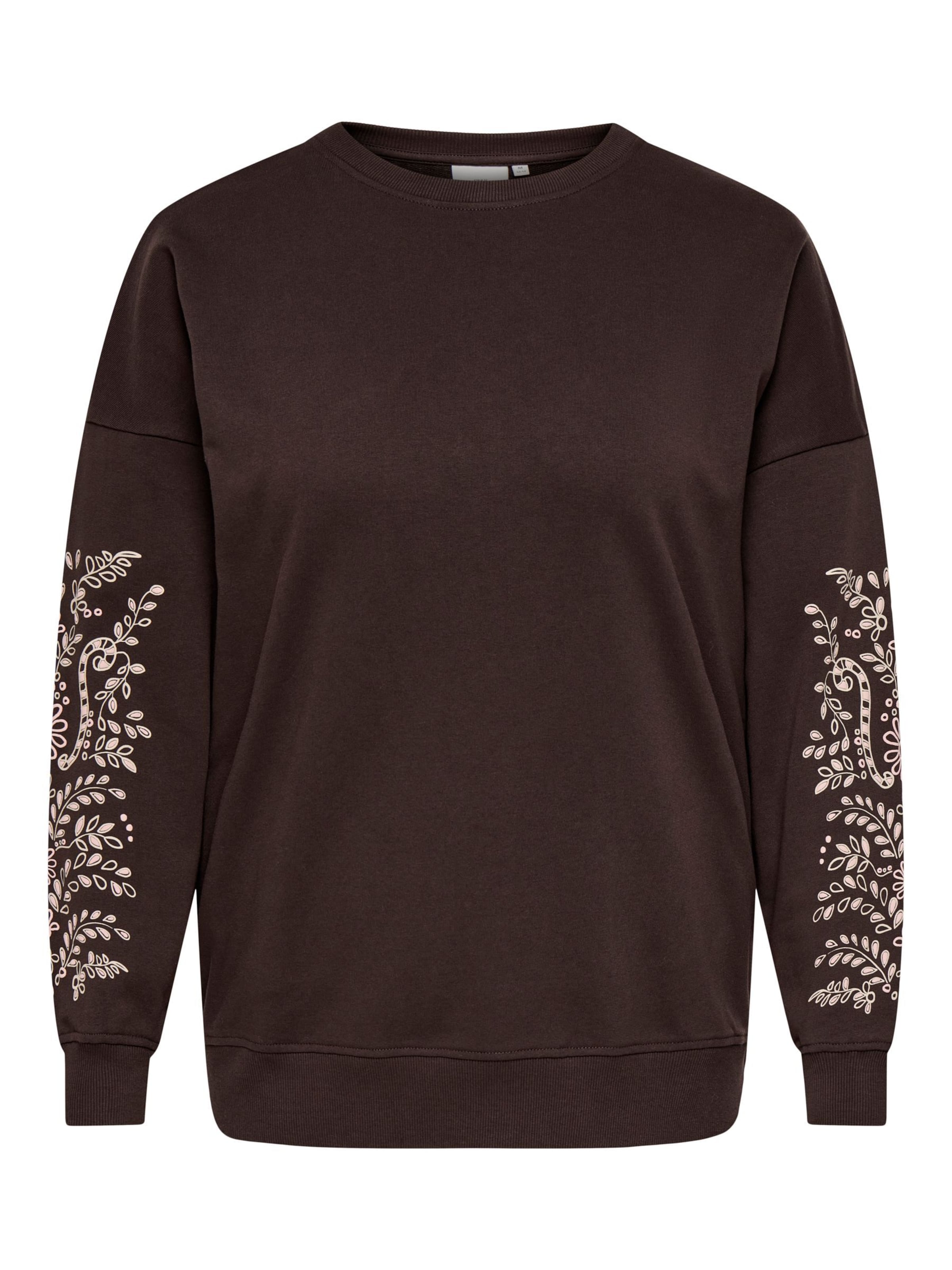 ONLY Carmakoma Sweatshirt 'CARAlexa' in Brown: front