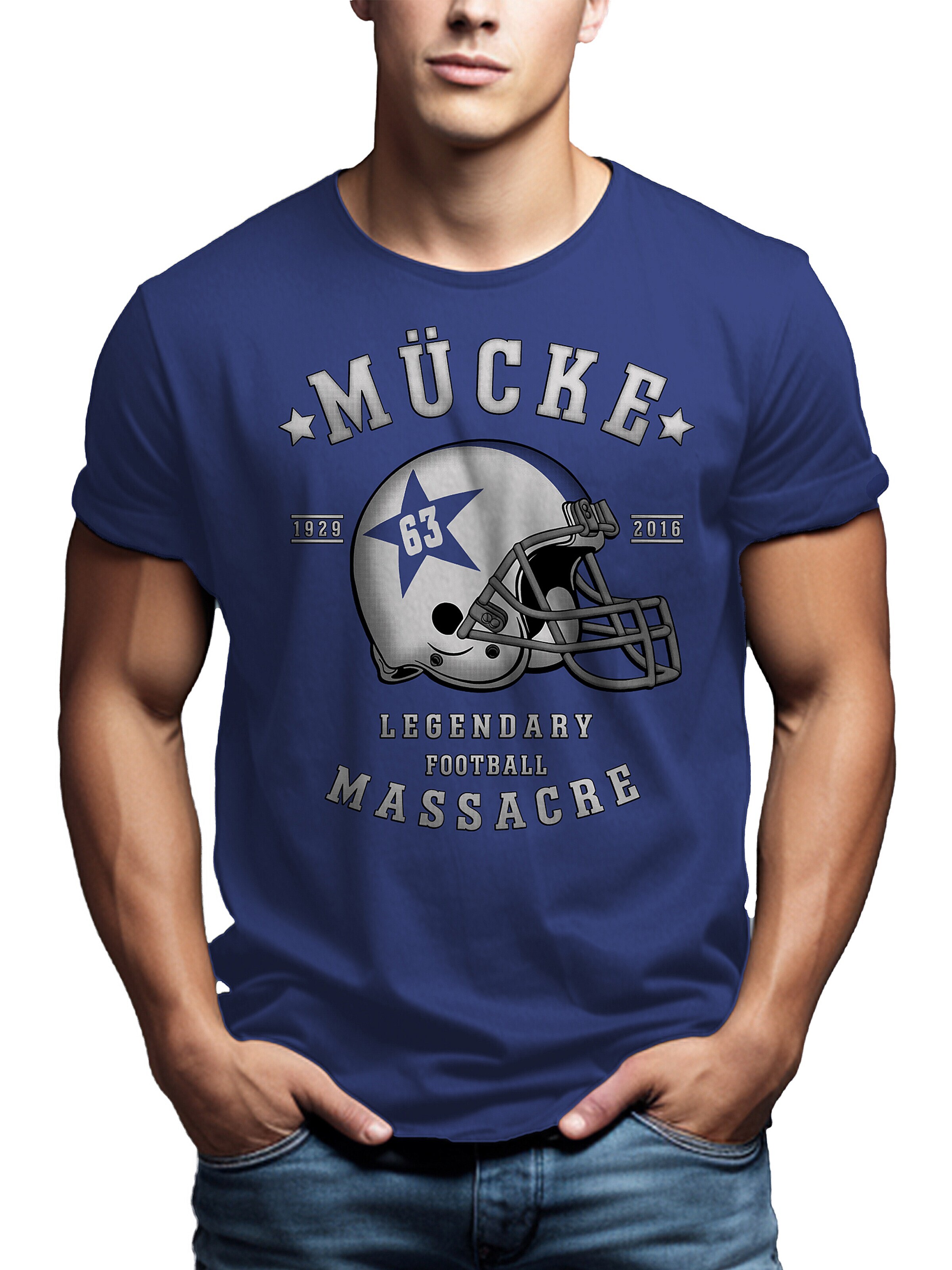MAKAYA Shirt 'Football Helm' in Blue