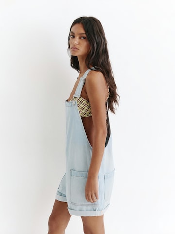 Pull&Bear Loosefit Tuinbroek jeans in Blauw