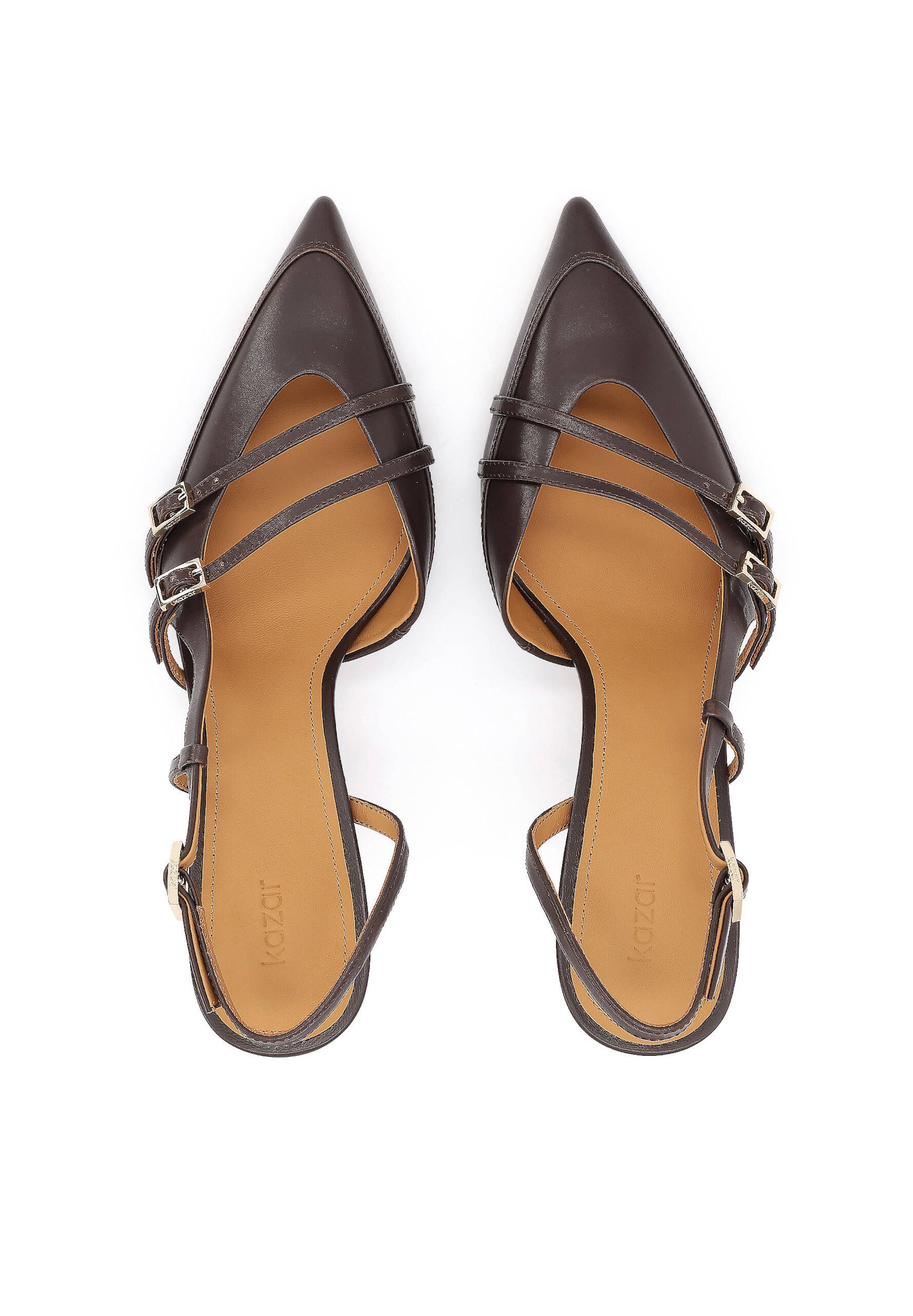 Décolleté sling di Kazar in marrone