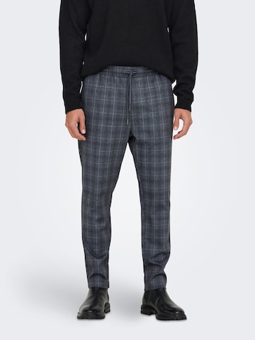 Coupe slim Pantalon 'LINUS' Only & Sons en bleu : devant