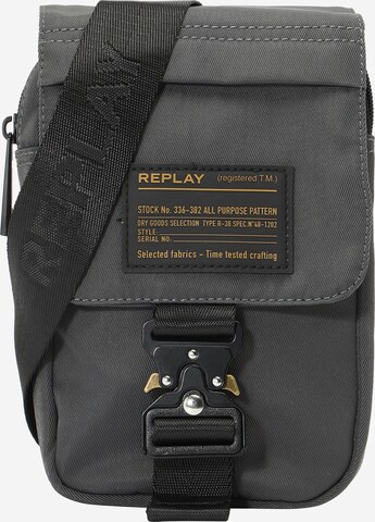 REPLAY Crossbody Bag in Grey: front