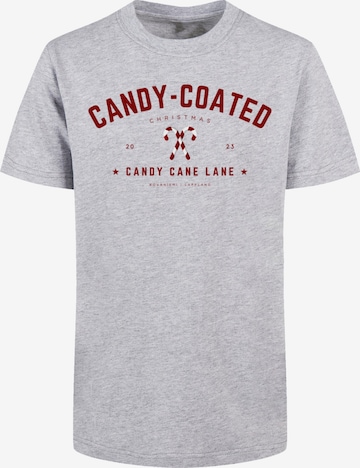 T-Shirt 'Weihnachten Candy Coated' F4NT4STIC en gris : devant