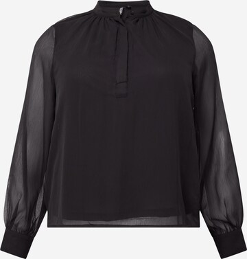 PIECES Curve Blouse 'SIA' in Zwart: voorkant