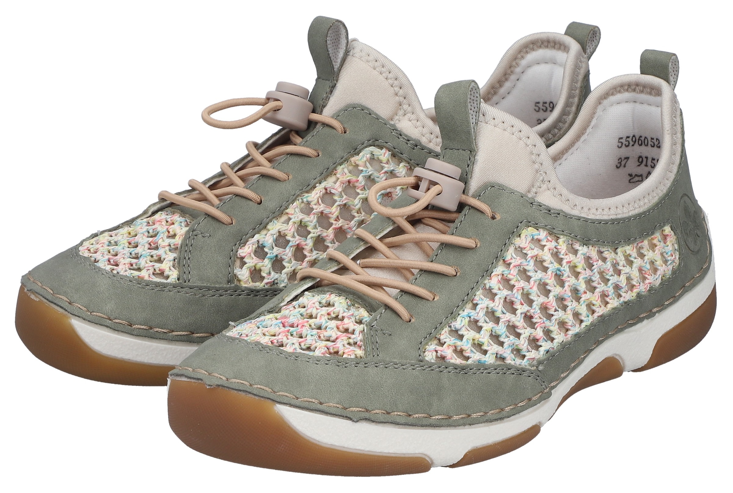 Chaussure de sport à lacets Rieker en vert