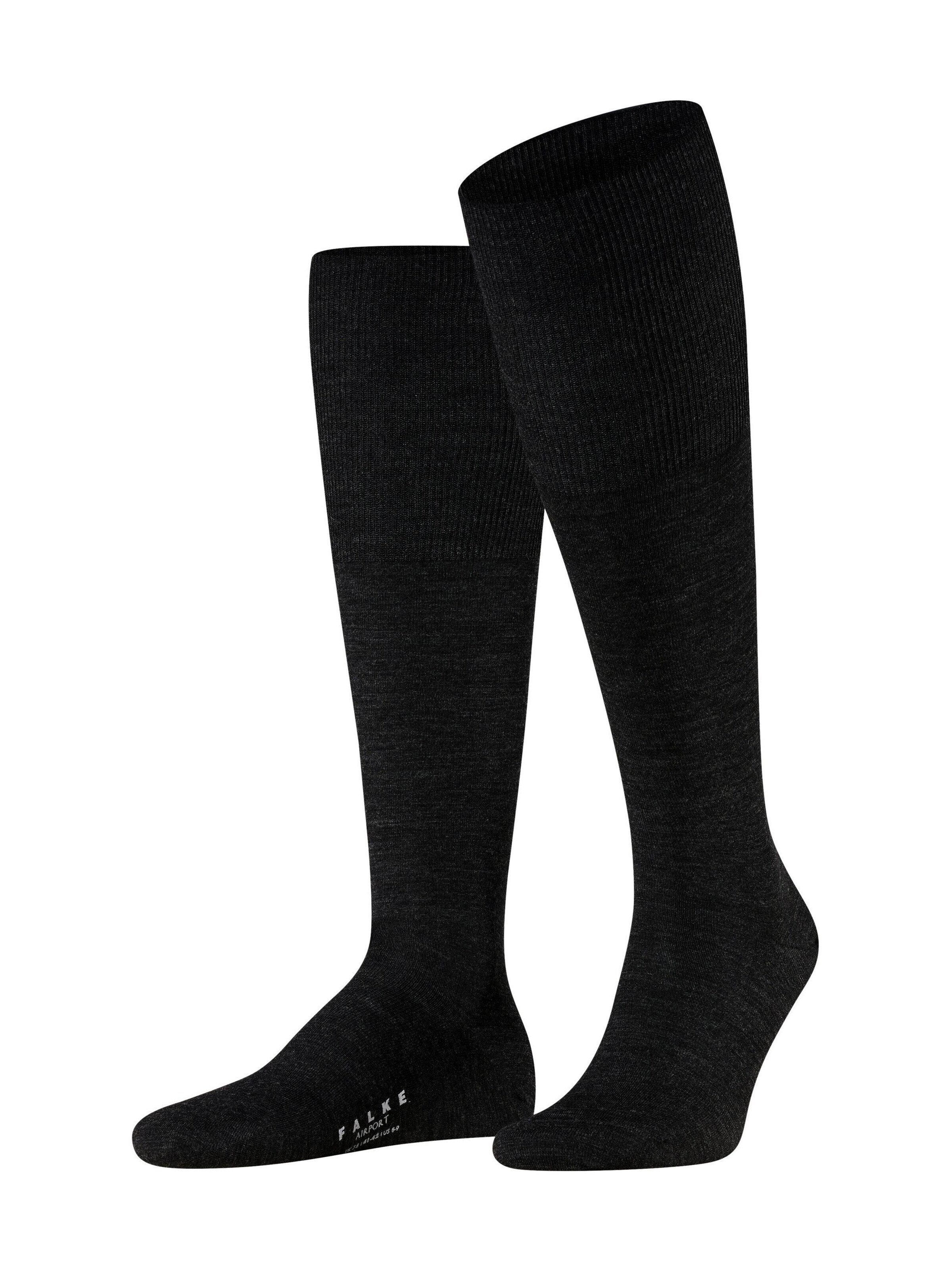 FALKE Knee High Socks 'Airport' in Grey: front