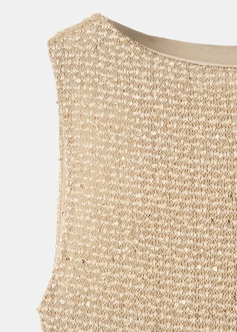 MANGO Knitted dress in Gold