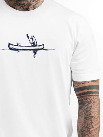 Neverless Shirt 'Bär Kanu' in White