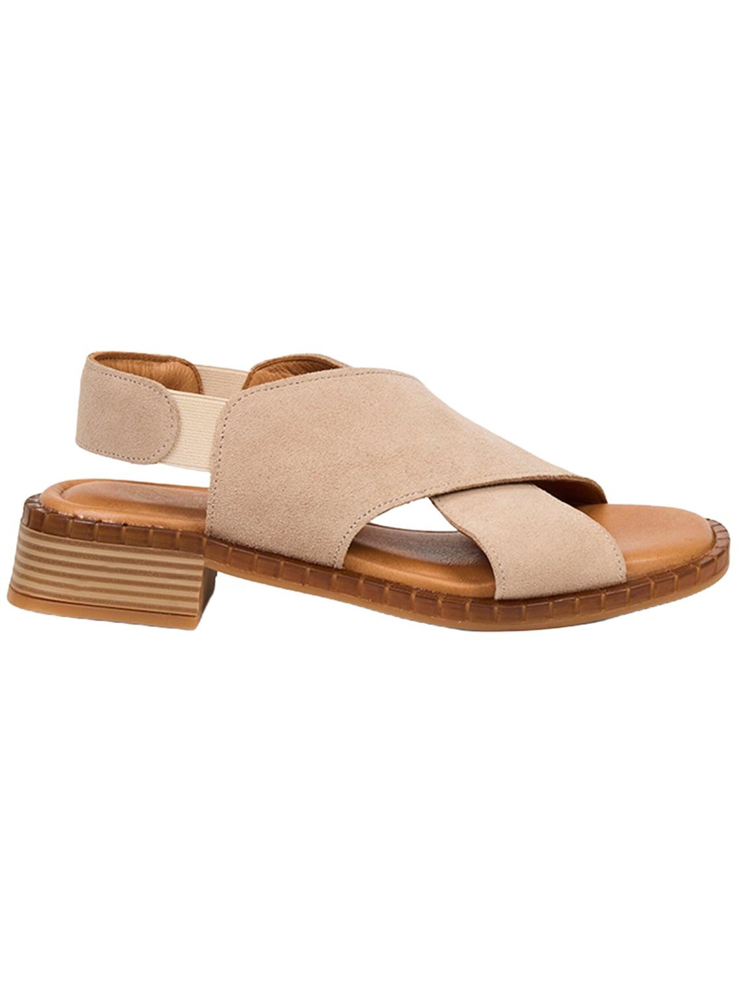 Desa Sandals 'Sandalen mit gekreuzten Riemen' in Beige