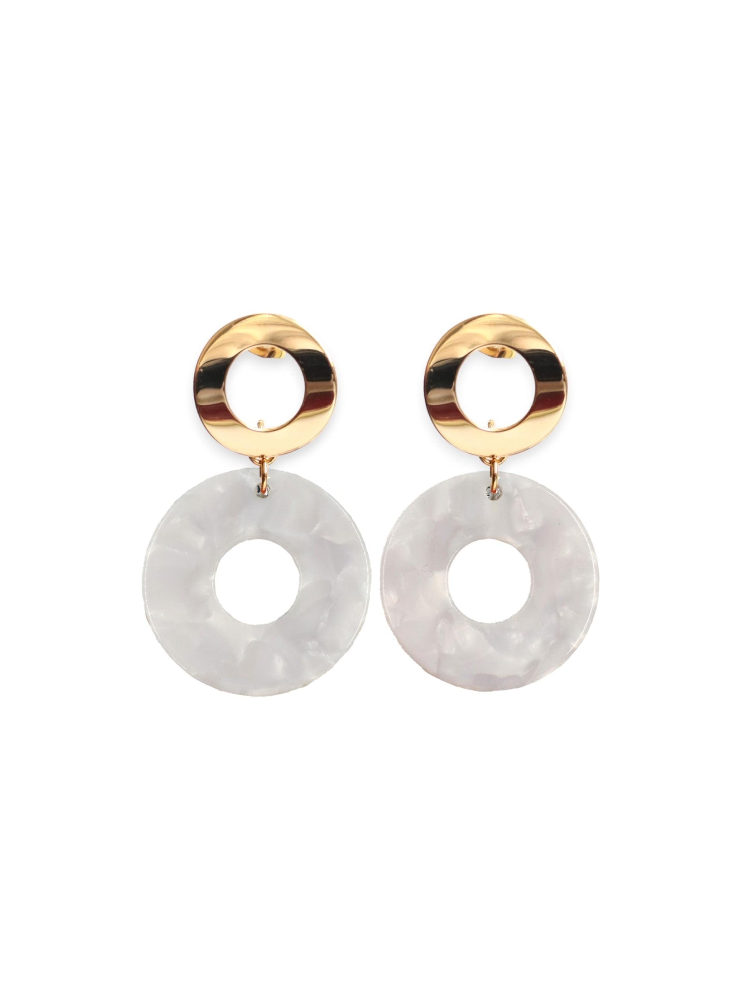 Fräulein Wunder Earrings 'Acetat Adua' in White: front