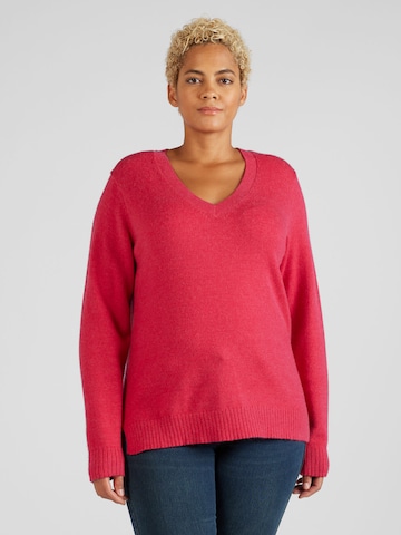 Vila Curve Sweater in Pink: front