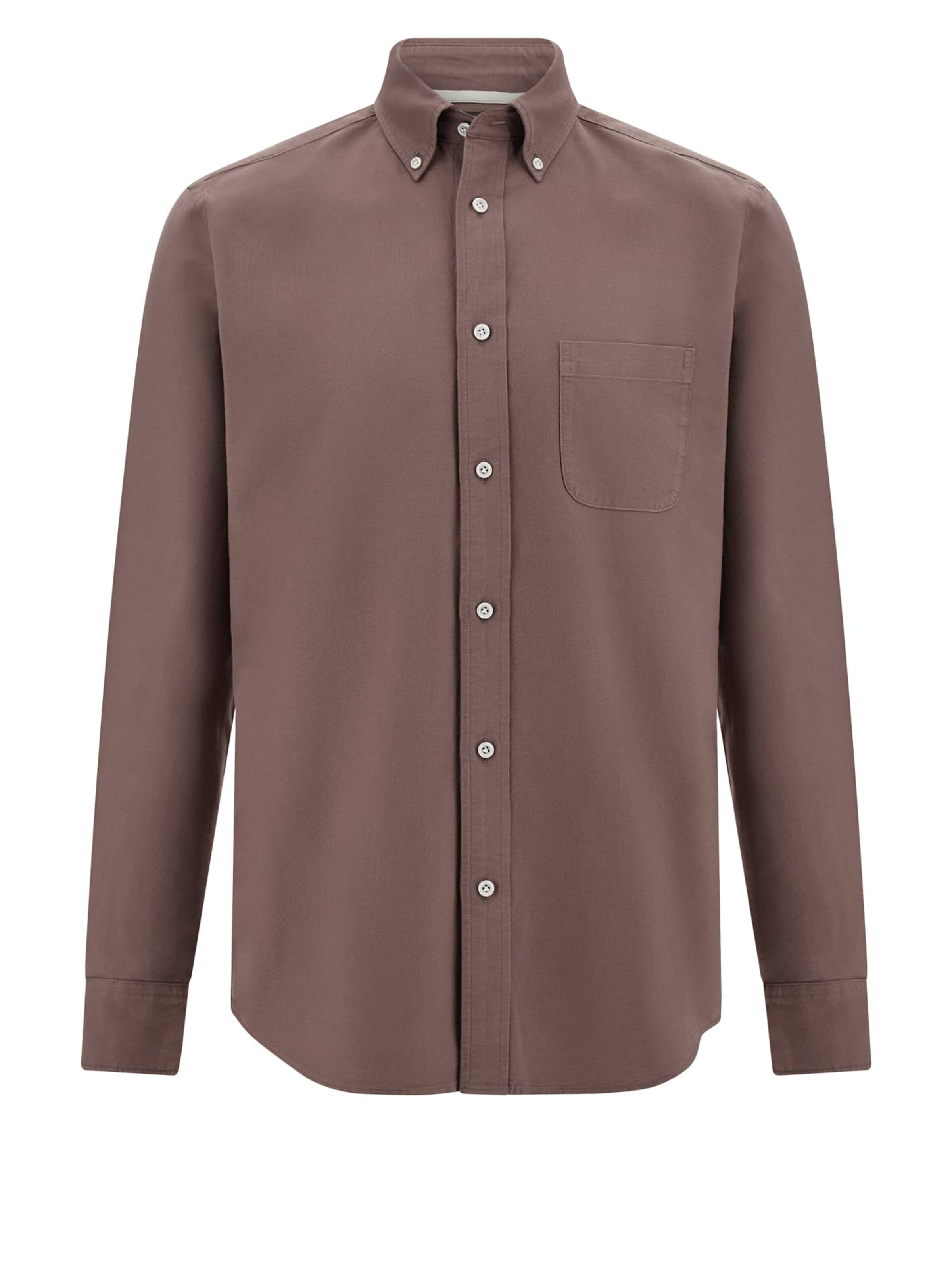 Boggi Milano Overhemd in Bruin: voorkant