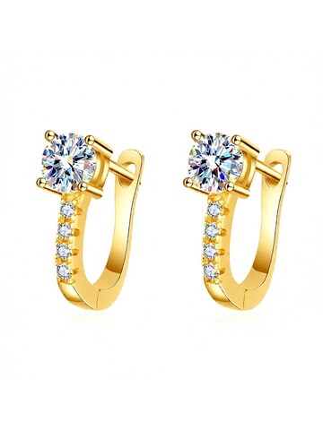 Staufergold Earrings 'Moissanit Ohrstecker „Arc“ – Halbcreolen' in Gold: front