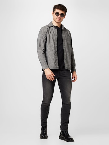 GAP Regular Fit Skjorte 'CHAMBRAY' i sort