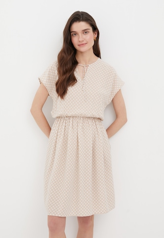 Finn Flare Zomerjurk 'Print' in Beige: voorkant