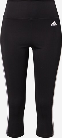 Skinny Pantaloni sportivi 'Designed To Move High-Rise 3-Stripes 3/4' di ADIDAS SPORTSWEAR in nero: frontale