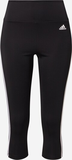 ADIDAS SPORTSWEAR Pantalon de sport 'Designed To Move High-Rise 3-Stripes 3/4' en noir / blanc, Vue avec produit