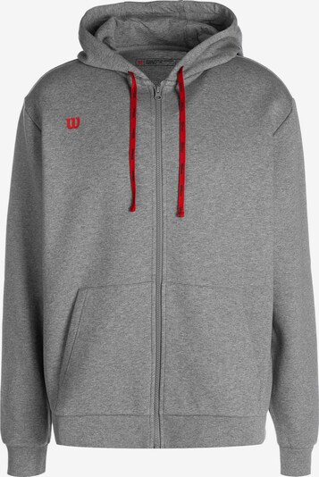 WILSON Athletic Zip-Up Hoodie 'Fundamentals' in Grey / Red, Item view