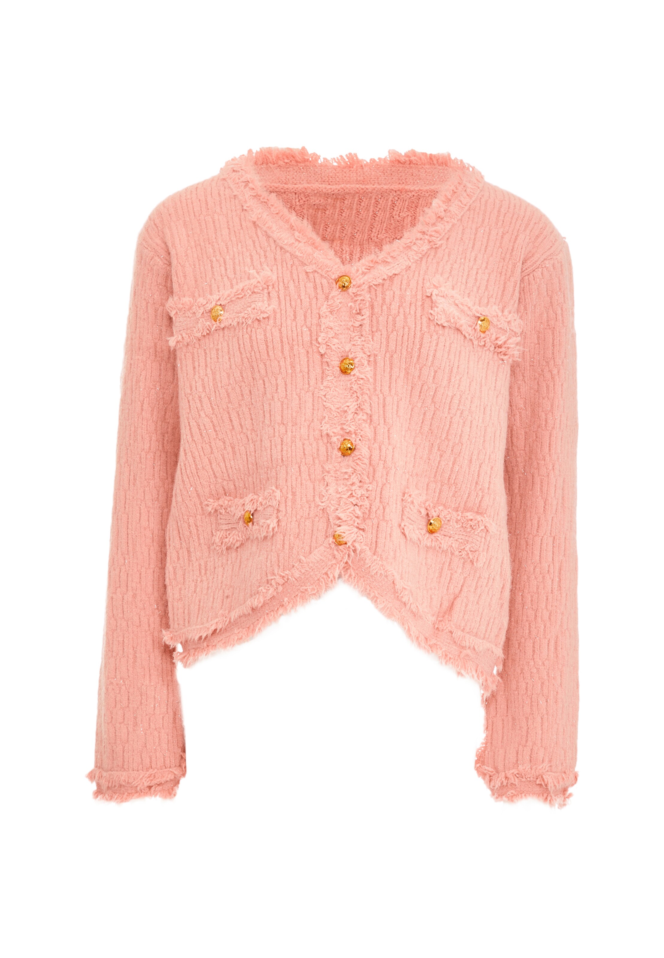 NALLY Knit Cardigan in Pink: front