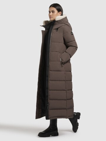 khujo Winter Coat 'CLARESSE TEDDY' in Brown