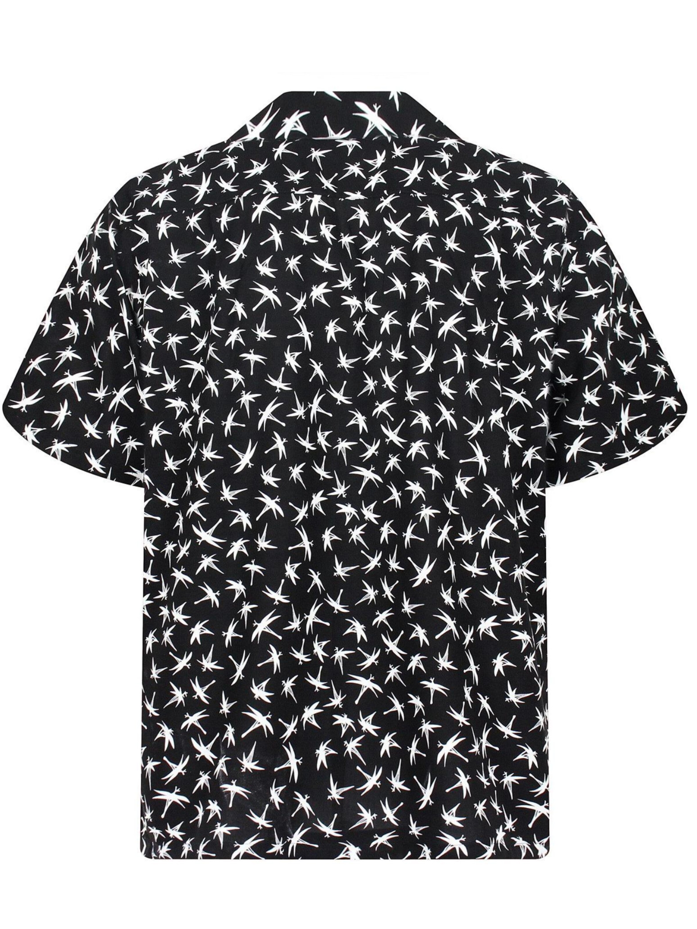 Paradise Found Regular Fit Hemd 'Tom Selleck Dragonfly'‌‌‌‌‌‌‌‌‌ in Schwarz