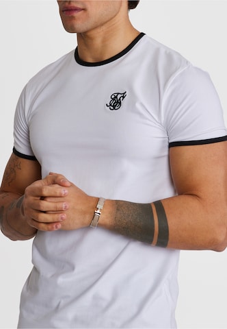 SikSilk Koszulka 'Ringer' w kolorze biały