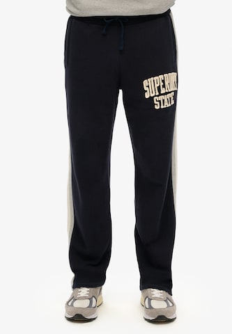 Superdry Regular Broek 'Vintage Athletic' in Blauw: voorkant