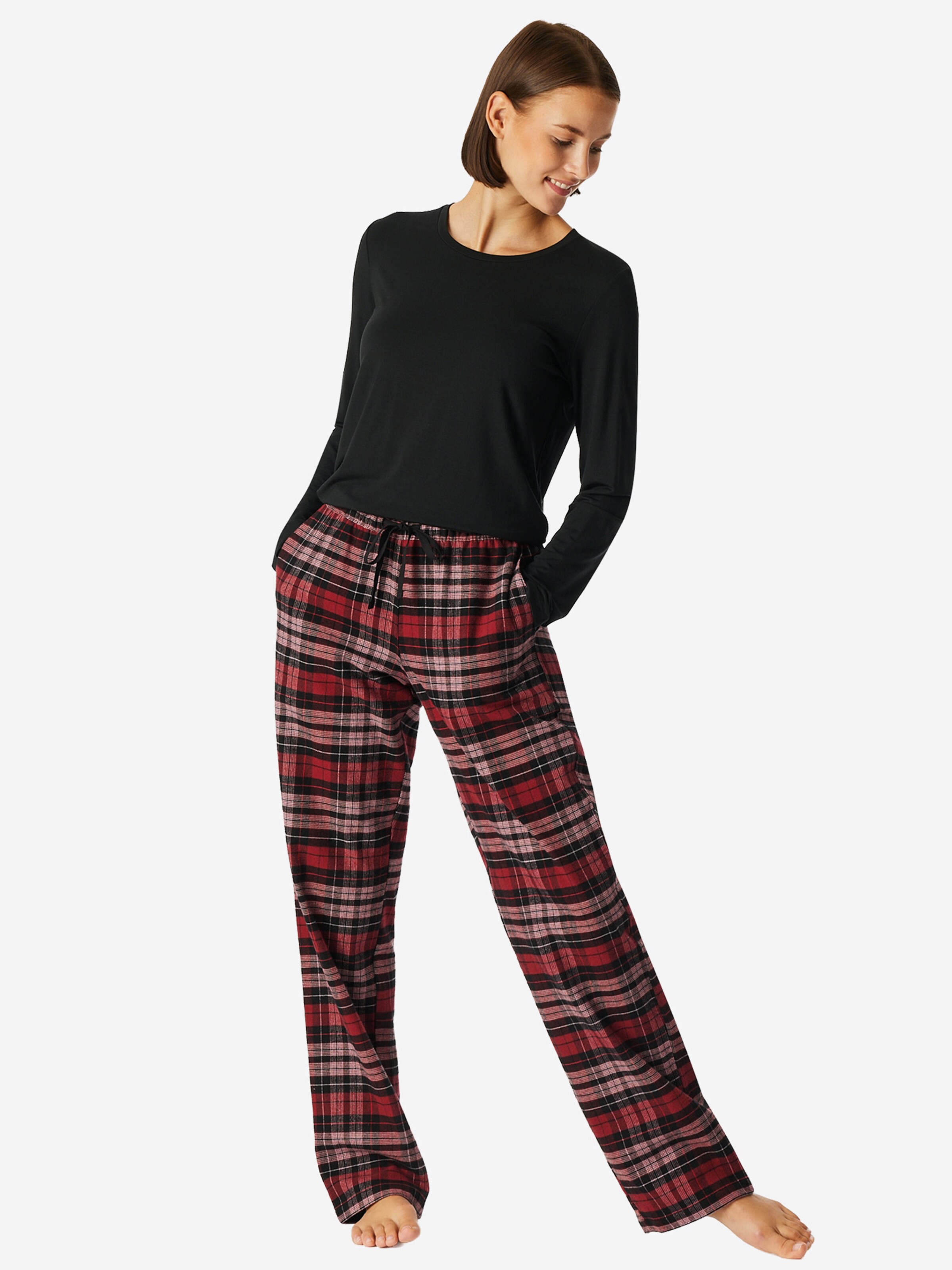 SCHIESSER - Pantalón de pijama ' Mix & Relax ' en rojo