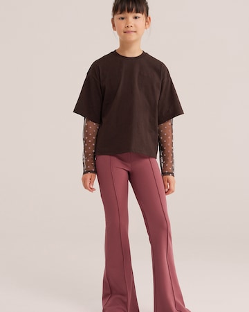 évasé Leggings WE Fashion en rose : devant