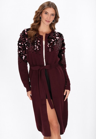 faina - Abrigo de punto 'Fashion Look' en rojo: frente