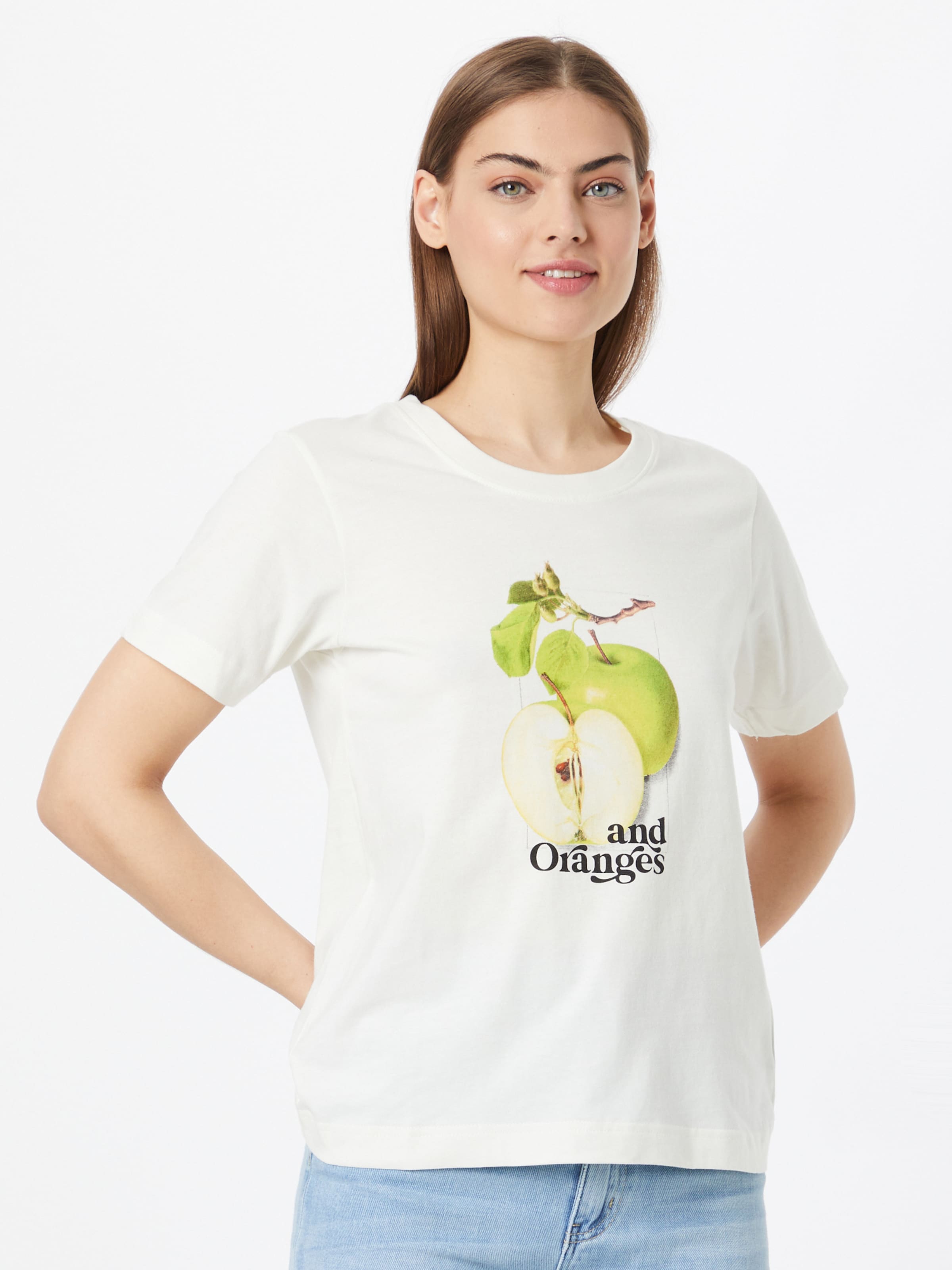 Frauen Shirts & Tops DEDICATED. T-Shirt 'Mysen Apples' in Weiß - LH47815 Frauen Shirts & Tops DEDICATED. T-Shirt 'Mysen Apples' in Weiß - LH47815