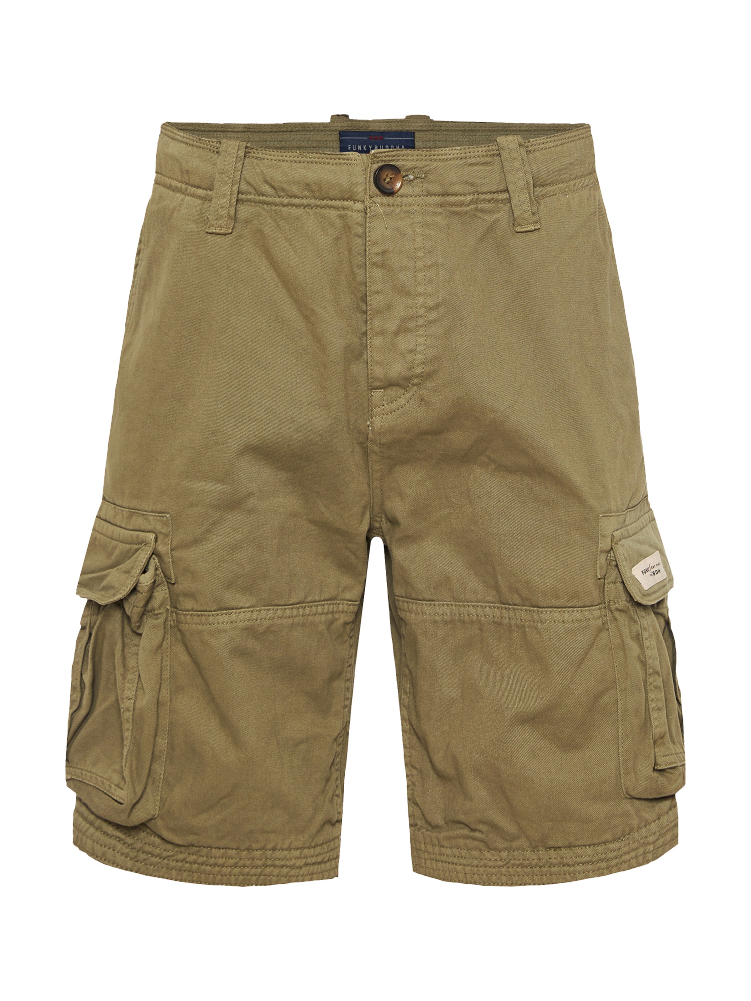 Funky Buddha Loosefit Παντελόνι cargo σε πράσινο: μπροστά