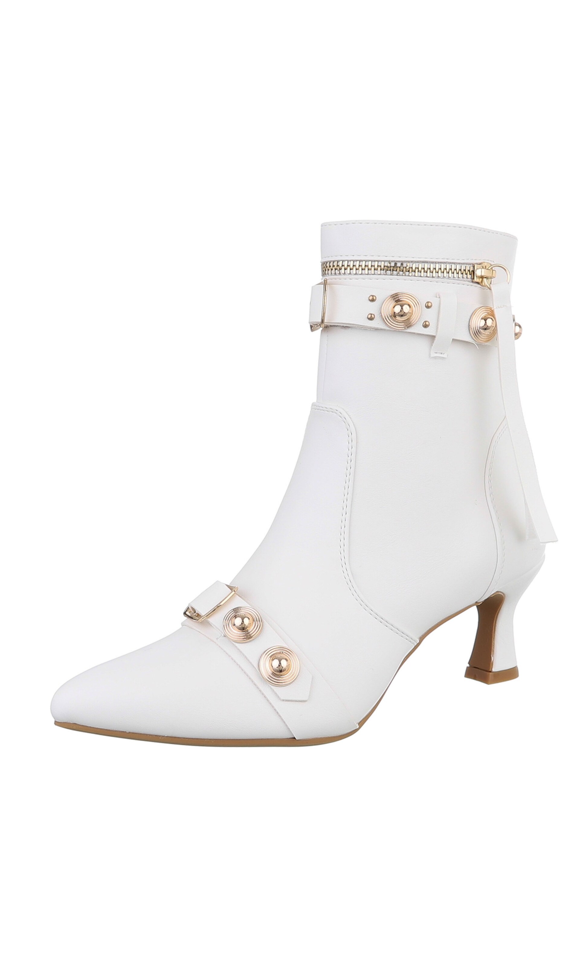 Ital-Design Stiefelette in Weiß: Vorderseite