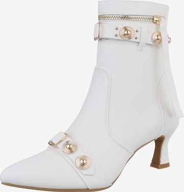 Ital-Design Stiefelette in Weiß: Vorderseite