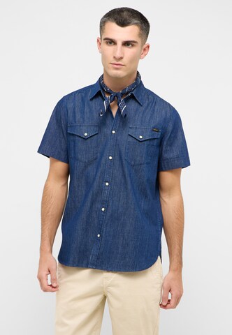 MUSTANG Regular fit Button Up Shirt 'Style Eloy' in Blue