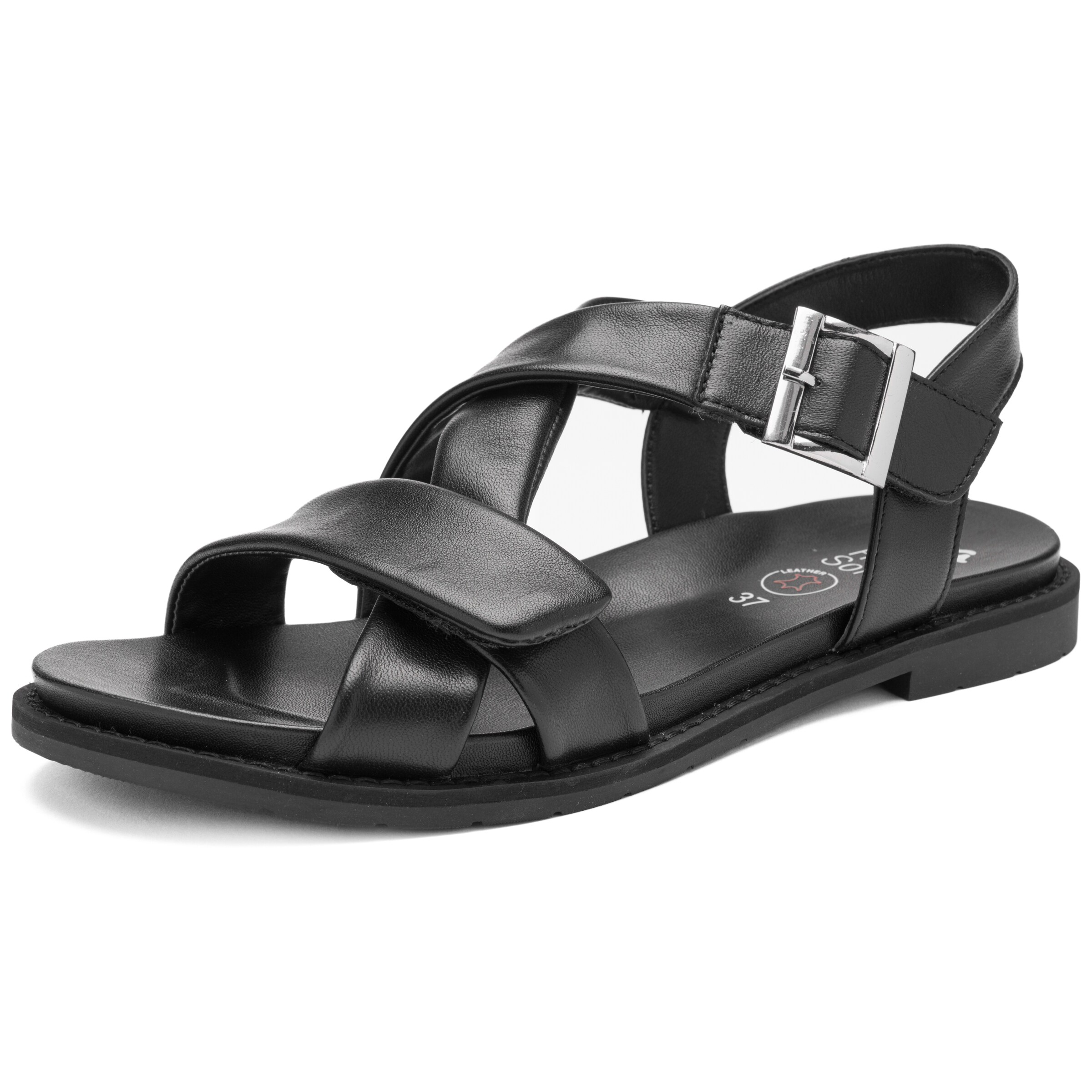 ARA Strap Sandals in Black: front