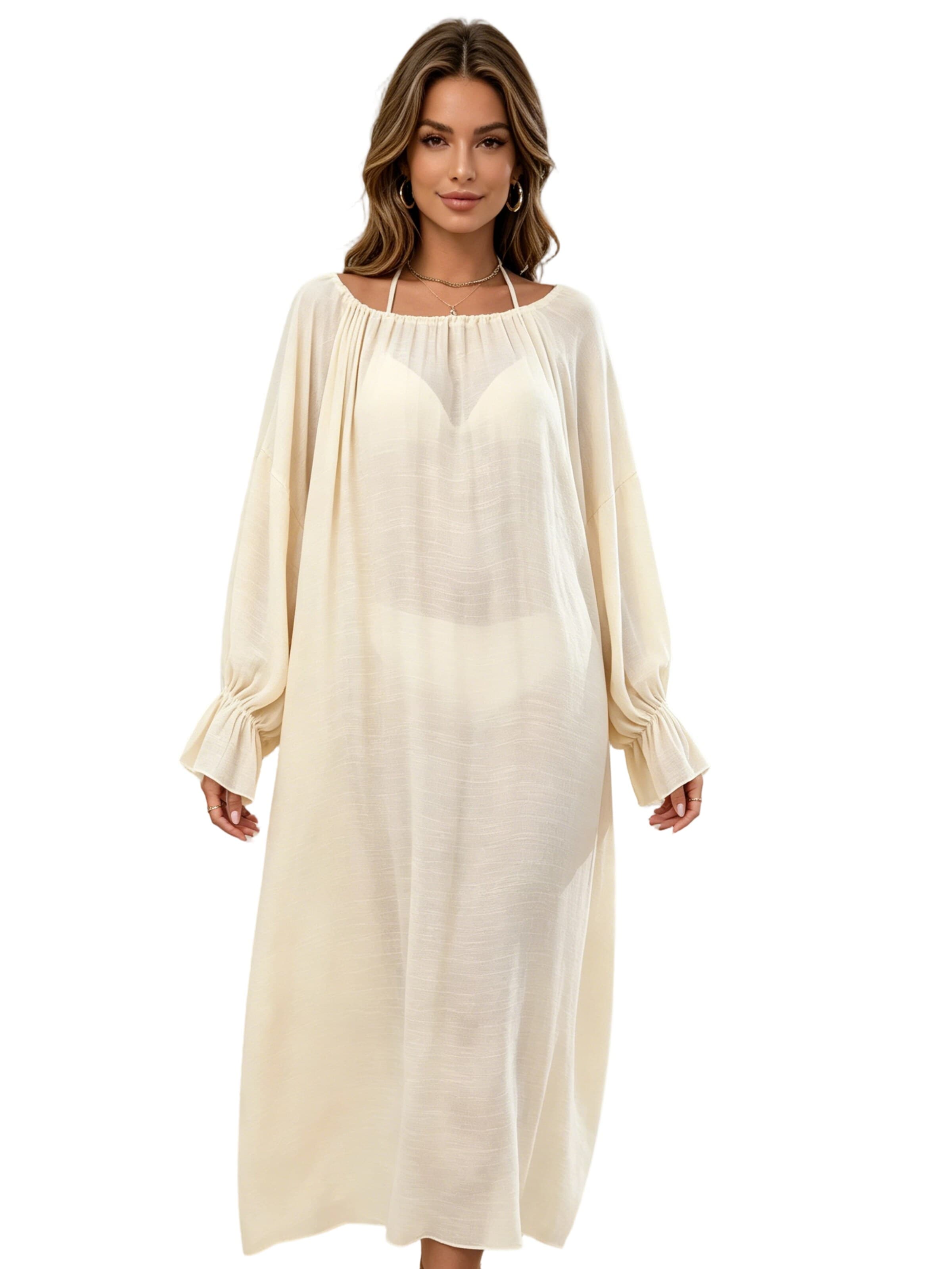 Yesfashion T-Shirt Badeanzugkleid‌‌ in Beige