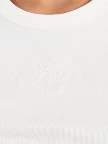 HUGO T-shirt 'Delanor' i vit