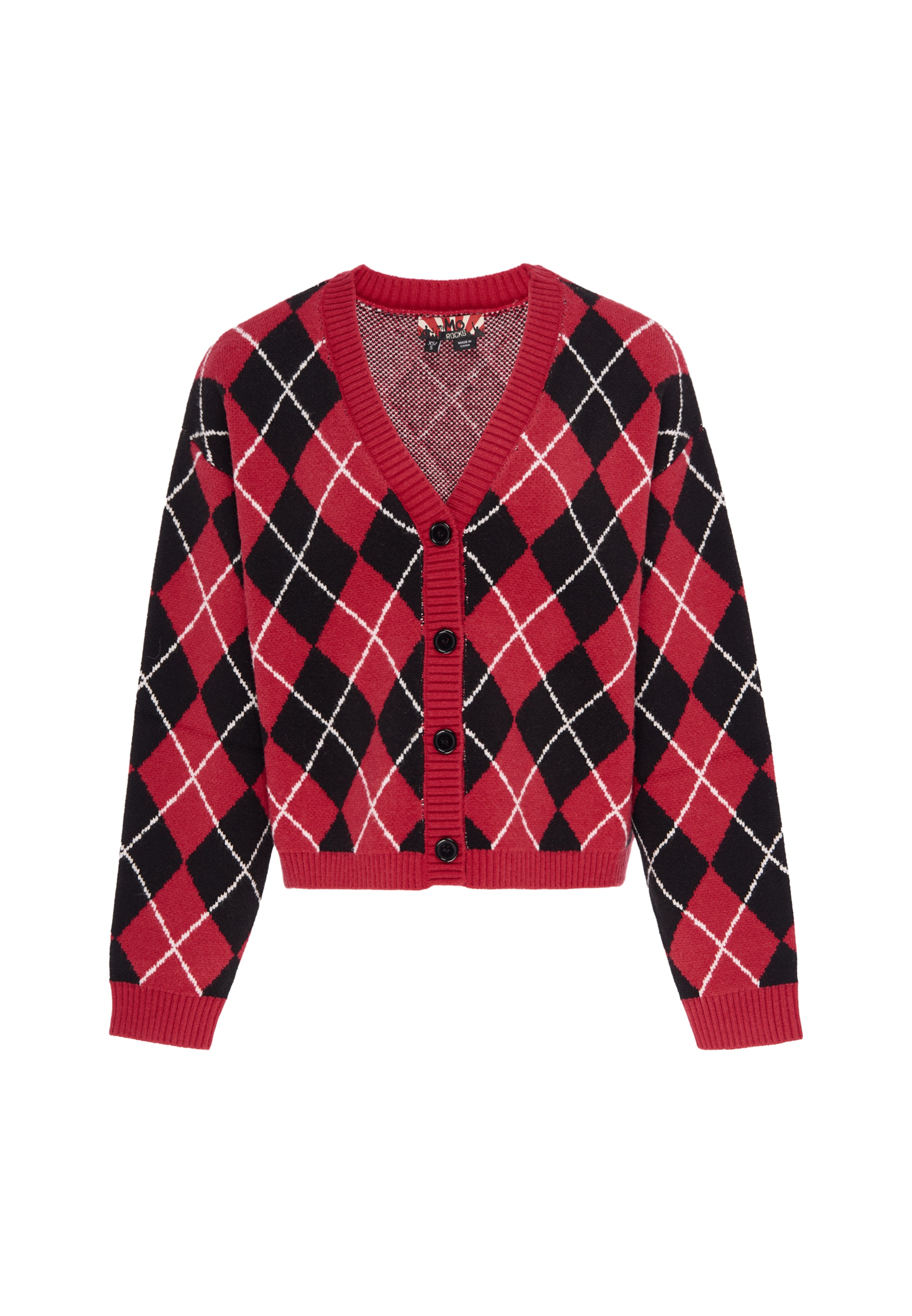 myMo ROCKS Knit Cardigan in Red: front