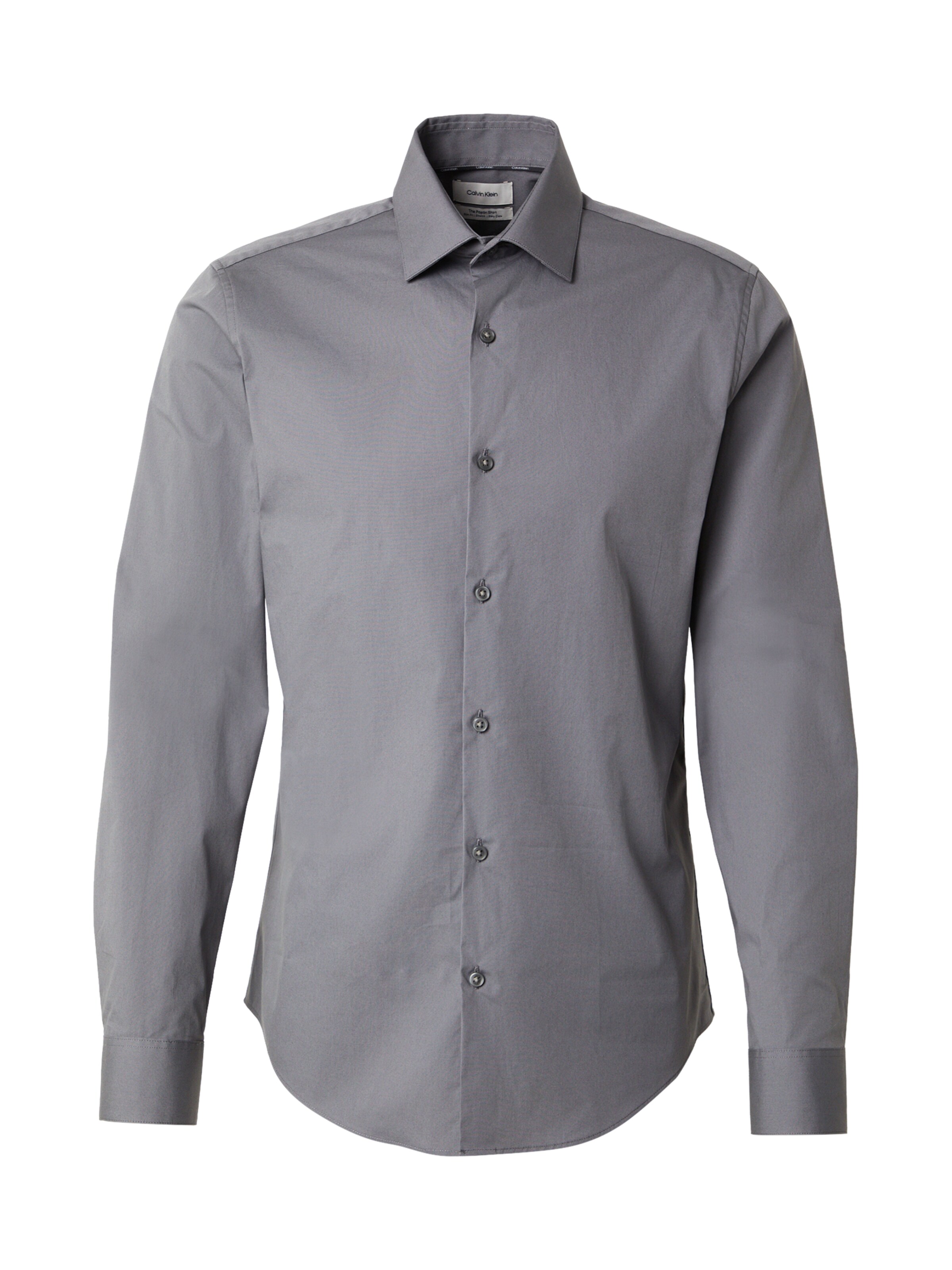 Calvin Klein Úzky strih Košeľa 'ESSENTIALS' - Sivá: predná strana