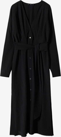 Robe-chemise 'Lotus' MANGO en noir : devant