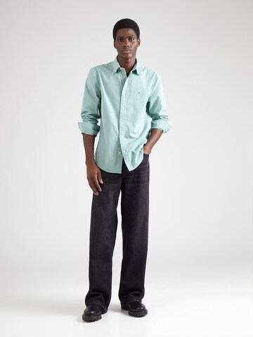 TOMMY HILFIGER Regular fit Overhemd 'FLEX' in Groen