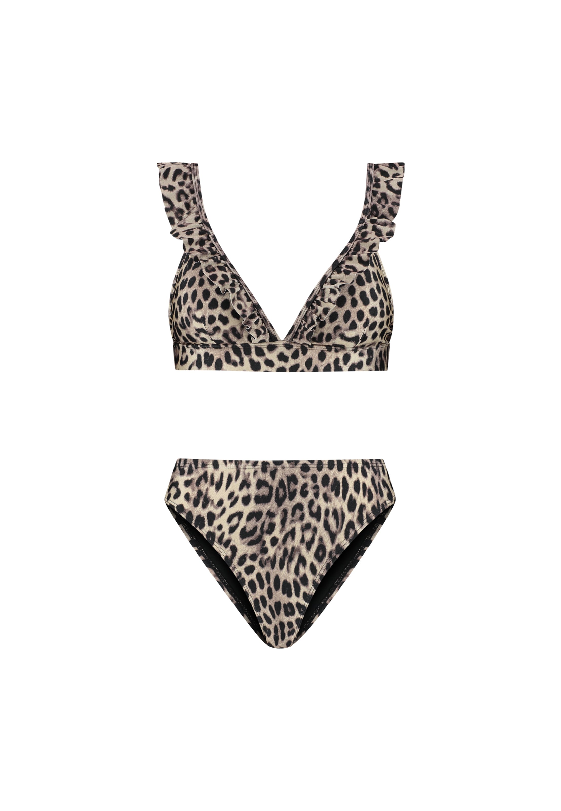 The Sunshine Brand Triangel Bikini 'Bobby' in Zwart: voorkant