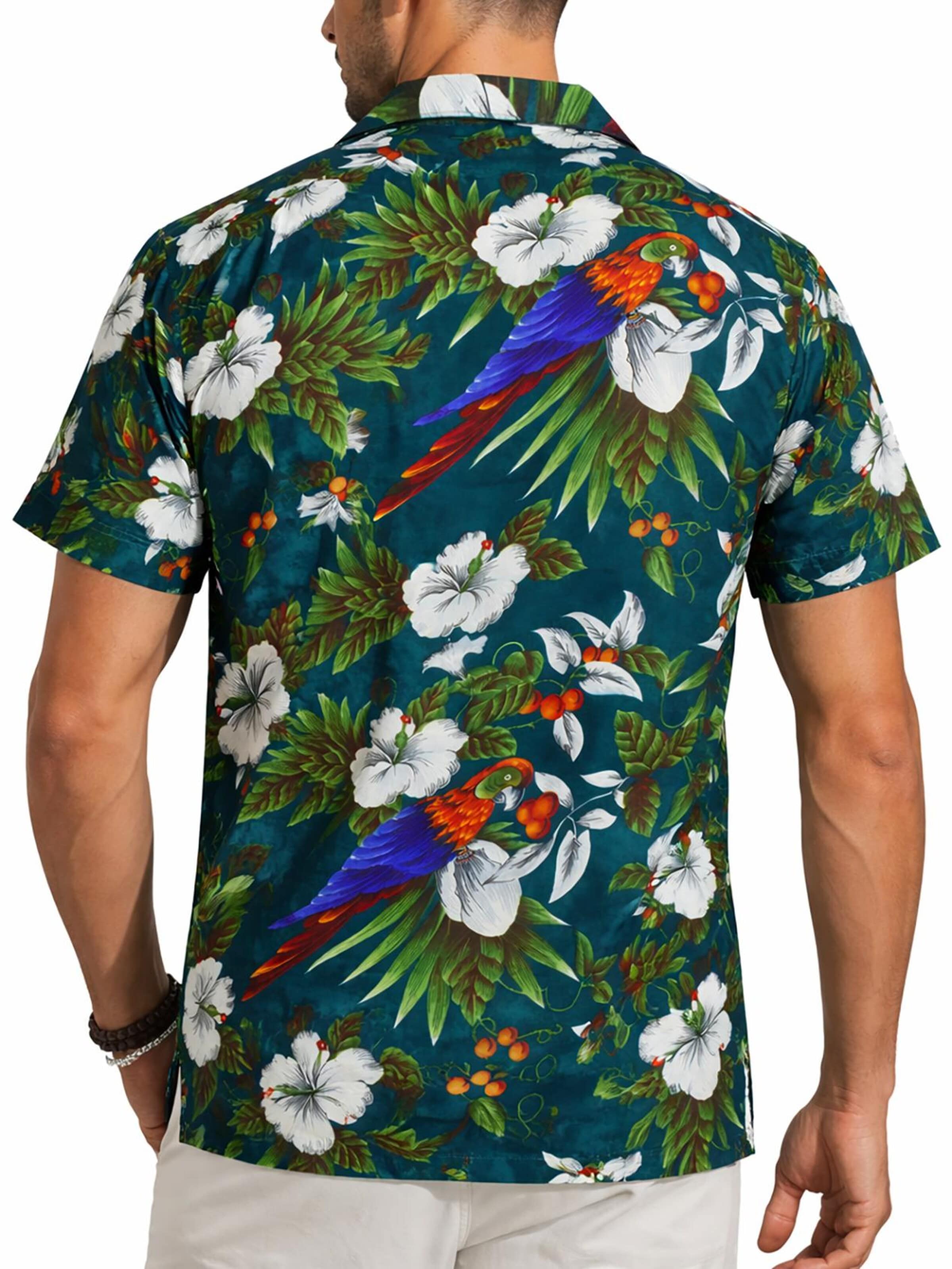 King Kameha Shirt 'Cherryparrot' in Groen